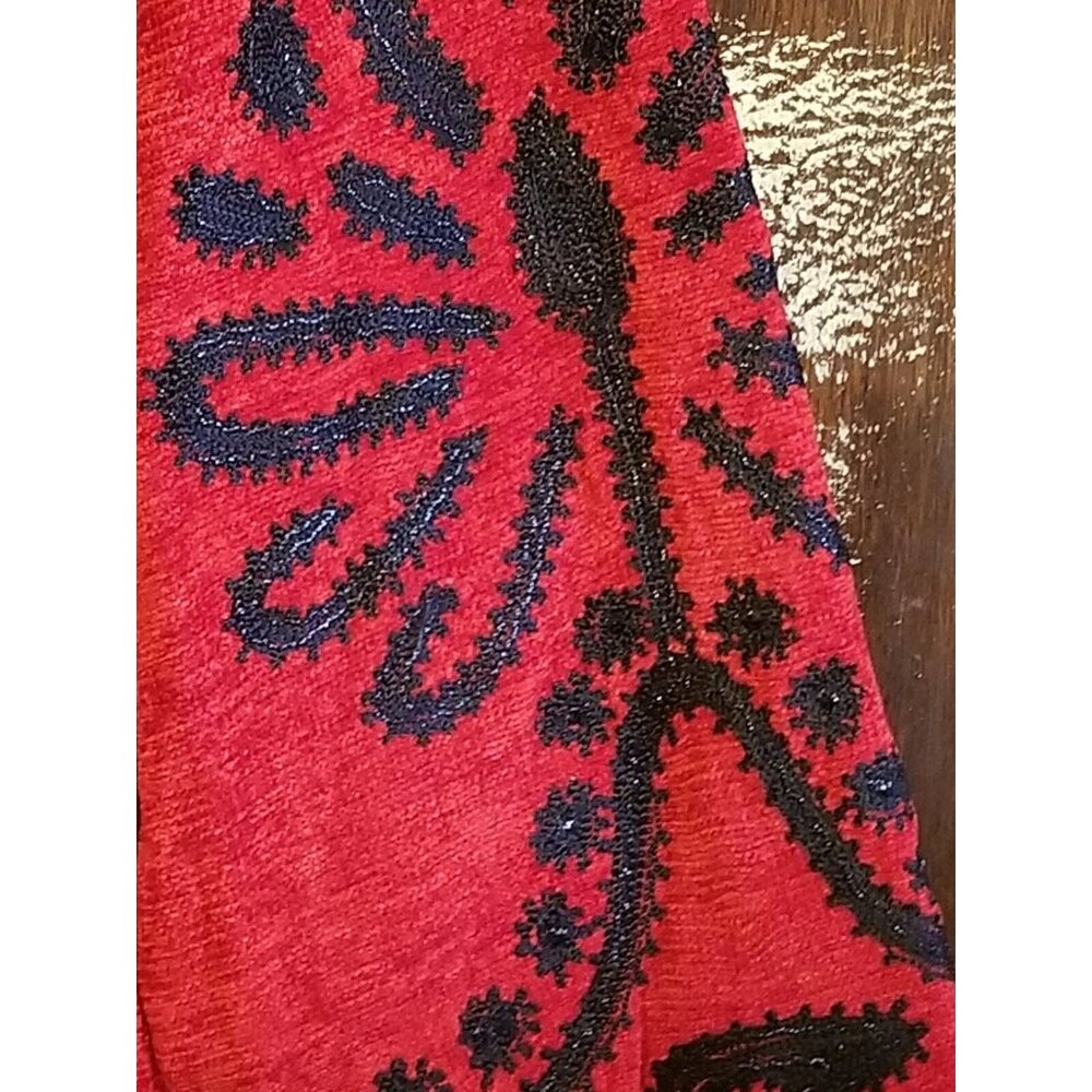 Allure Vintage Embellished Button Cardigan Womens 1X Red Velour Barrel Buttons - Picture 11 of 16